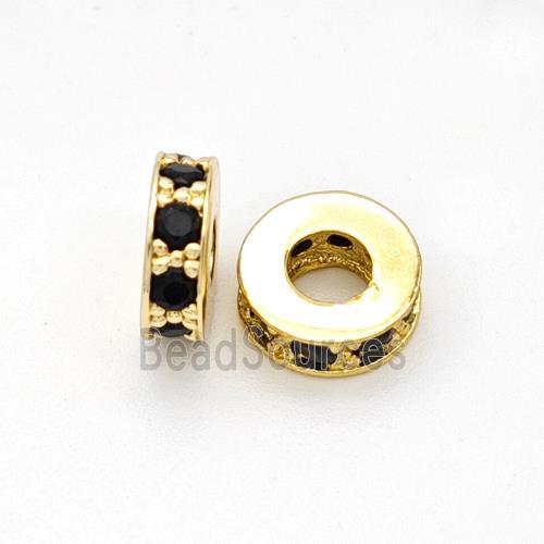 Copper Heishi Spacer Beads Micropave Zirconia Gold Plated