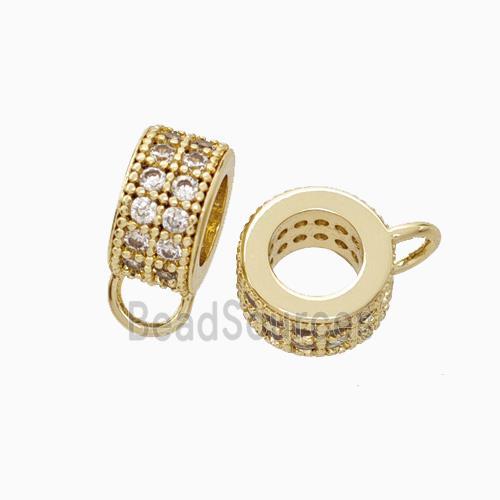 Copper Hanger Bail Micro Pave Zirconia Gold Plated