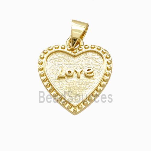 Copper Heart Pendant Love Gold Plated