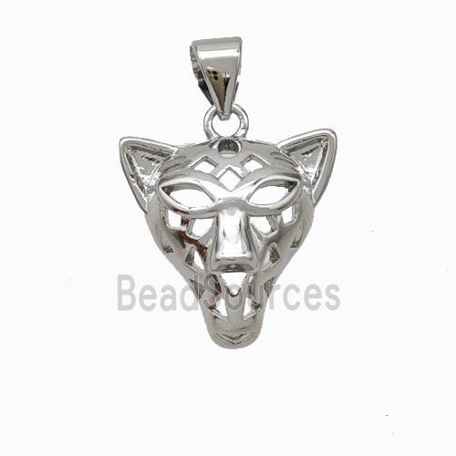 Copper Leopard Pendant Hollow Platinum Plated