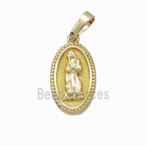 Jesus Charms Copper Pendant Gold Plated