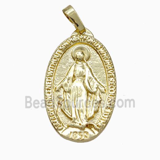 Virgin Mary Charms Copper Pendant Gold Plated