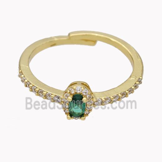 Copper Rings Micropave Zirconia Adjustable Gold Plated