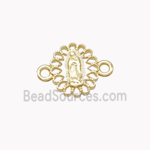 Virgin Mary Charms Copper Connector Gold Plated