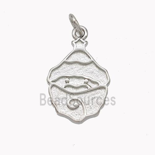 Santa Claus Charms Copper Pendant Platinum Plated