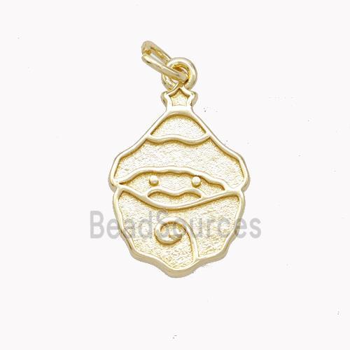 Santa Claus Charms Copper Pendant Gold Plated