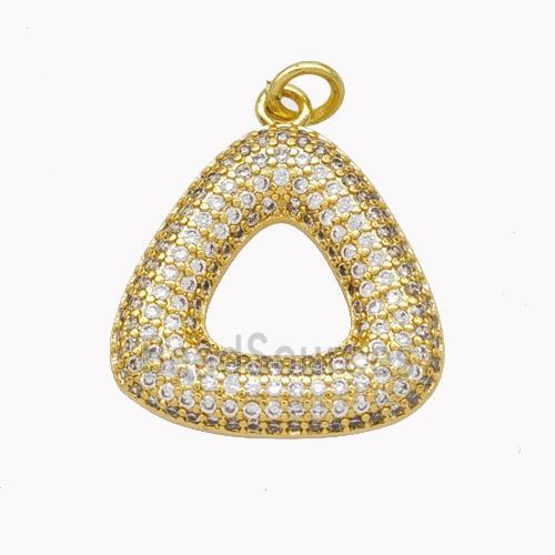 Copper Triangle Pendant Pave Zirconia Gold Plated