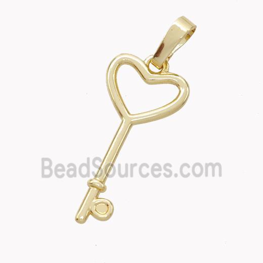 Copper Key Pendant Gold Plated