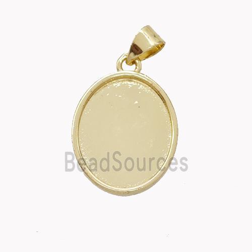 Copper Oval Pendant Gold Plated