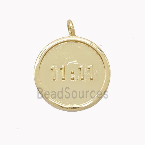 Copper Double Eleven Pendant Circle 11 Gold Plated