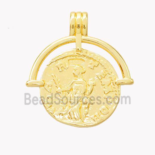 Copper Beauty Pendant Coin Gold Plated