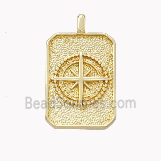 Copper Northstar Pendant Rectangle Gold Plated