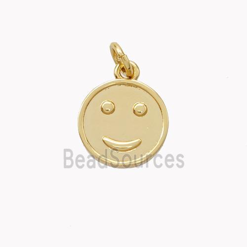 Copper Emoji Pendant Smile Face Gold Plated