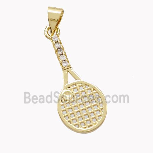 Copper Tennis Racket Pendant Sports Gold Plated