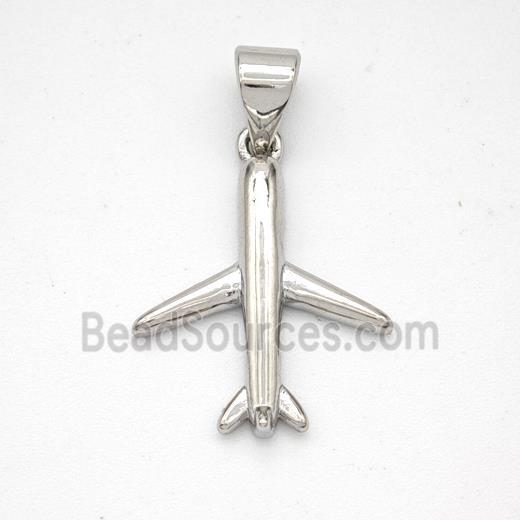 Copper Airplane Pendant Platinum Plated