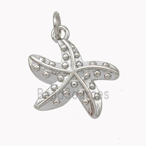 Copper Starfish Pendant Platinum Plated