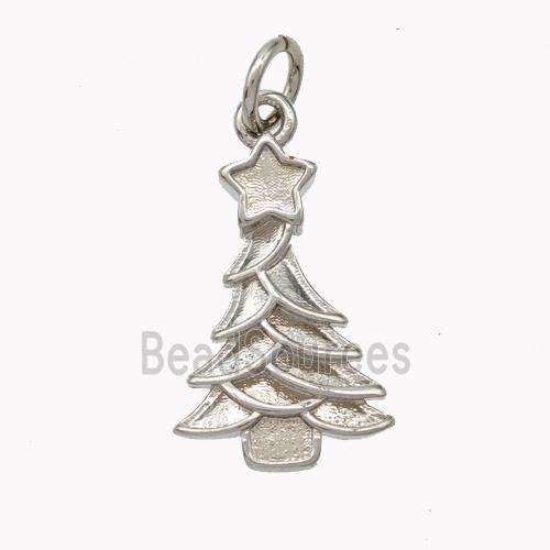 Christmas Tree Copper Pendant Platinum Plated