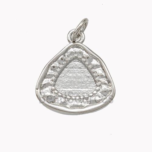 Copper Triangle Pendant Platinum Plated