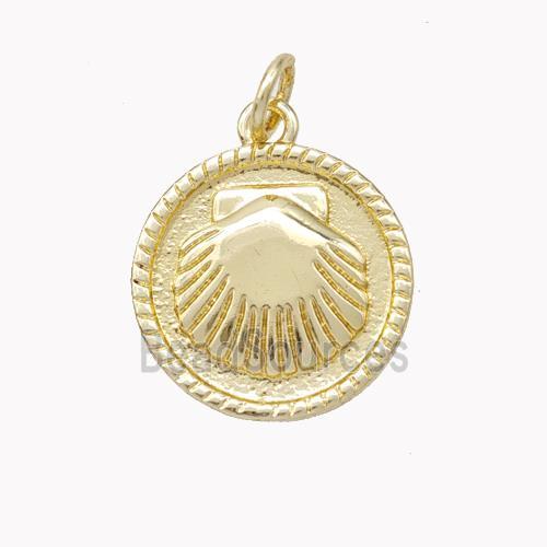 Copper Scallop Shell Pendant Gold Plated