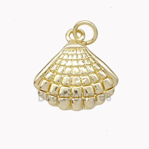 Copper Scallop Shell Pendant Gold Plated