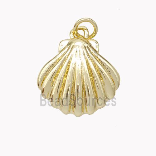 Copper Scallop Shell Pendant Gold Plated