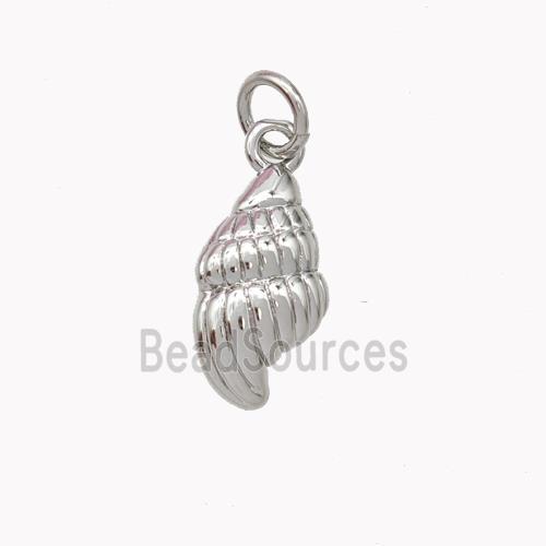 Copper Spiral Shell Pendant Platinum Plated