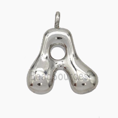 Copper Letter-A Pendant Platinum Plated