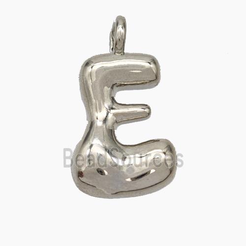 Copper Letter-E Pendant Platinum Plated