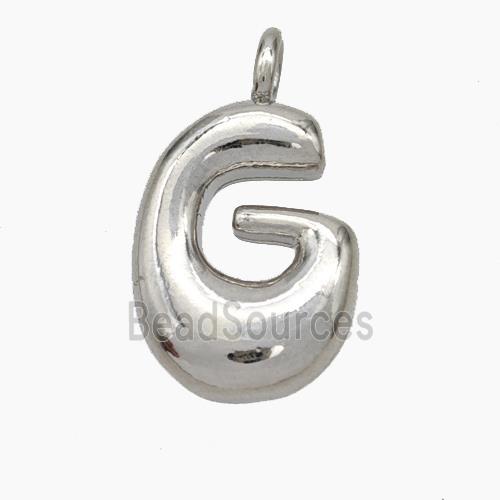 Copper Letter-G Pendant Platinum Plated