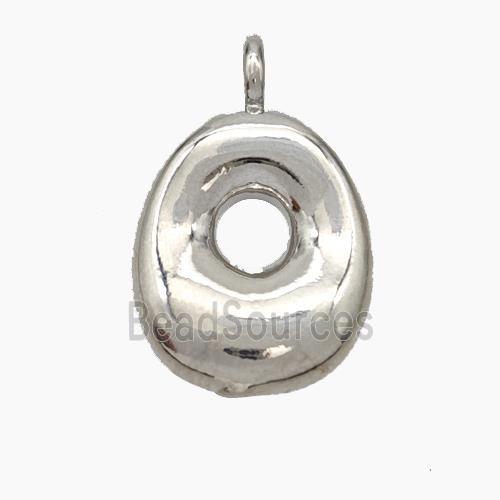 Copper Letter-O Pendant Platinum Plated