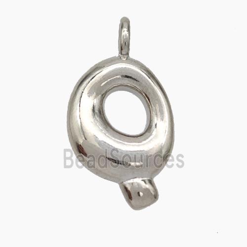 Copper Letter-Q Pendant Platinum Plated