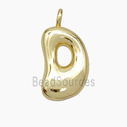 Copper Letter-D Pendant Gold Plated