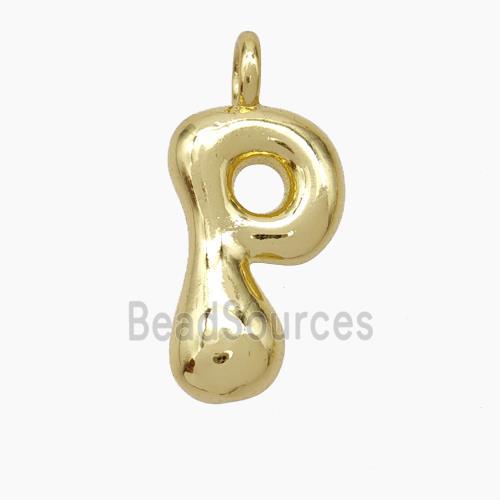 Copper Letter-P Pendant Gold Plated