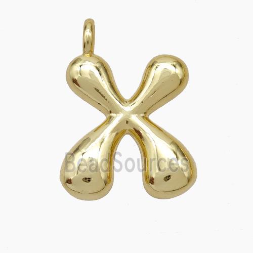 Copper Letter-X Pendant Gold Plated
