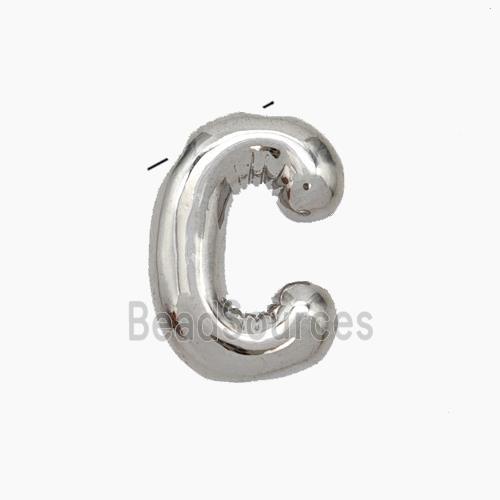 Copper Letter-C Pendant Platinum Plated
