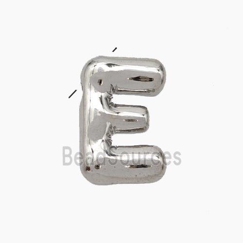 Copper Letter-E Pendant Platinum Plated