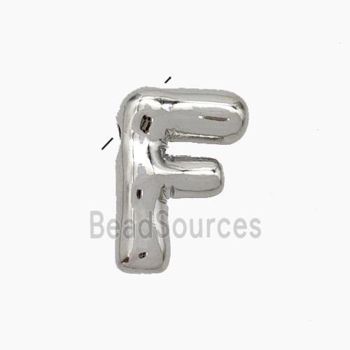 Copper Letter-F Pendant Platinum Plated