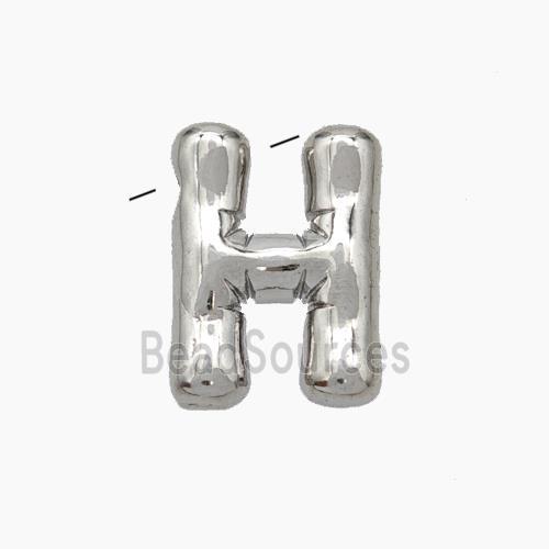 Copper Letter-H Pendant Platinum Plated