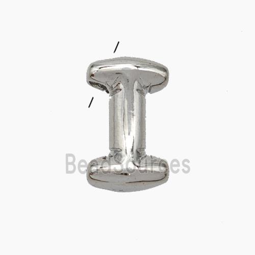 Copper Letter-I Pendant Platinum Plated