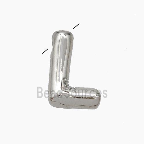 Copper Letter-L Pendant Platinum Plated