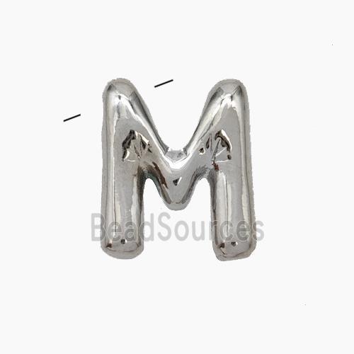 Copper Letter-M Pendant Platinum Plated