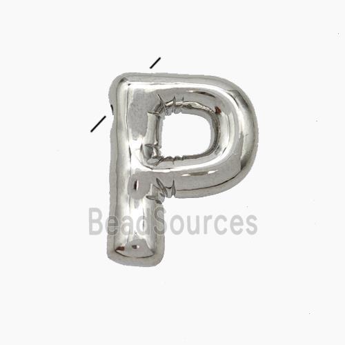 Copper Letter-P Pendant Platinum Plated