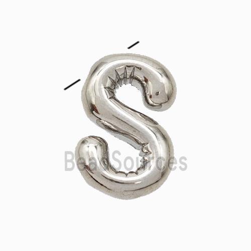 Copper Letter-S Pendant Platinum Plated