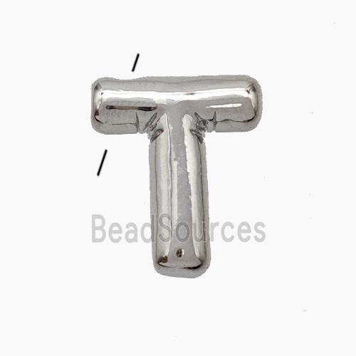 Copper Letter-T Pendant Platinum Plated