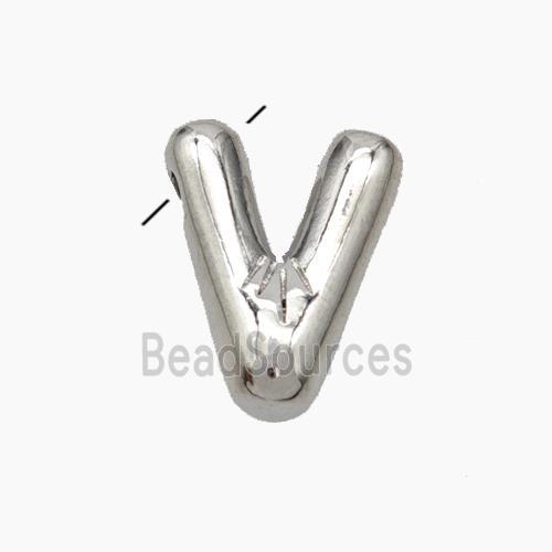 Copper Letter-V Pendant Platinum Plated