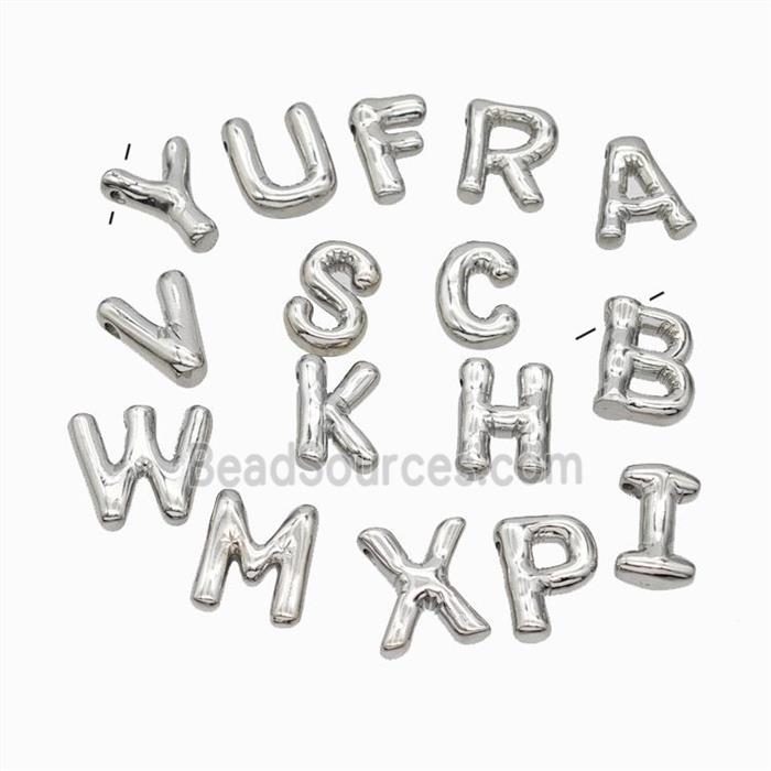 Copper Alphabet Pendant Mix Letters Platinum Plated