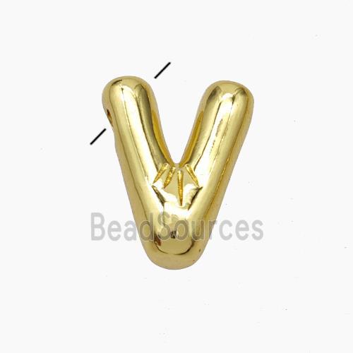 Copper Letter-V Pendant Gold Plated