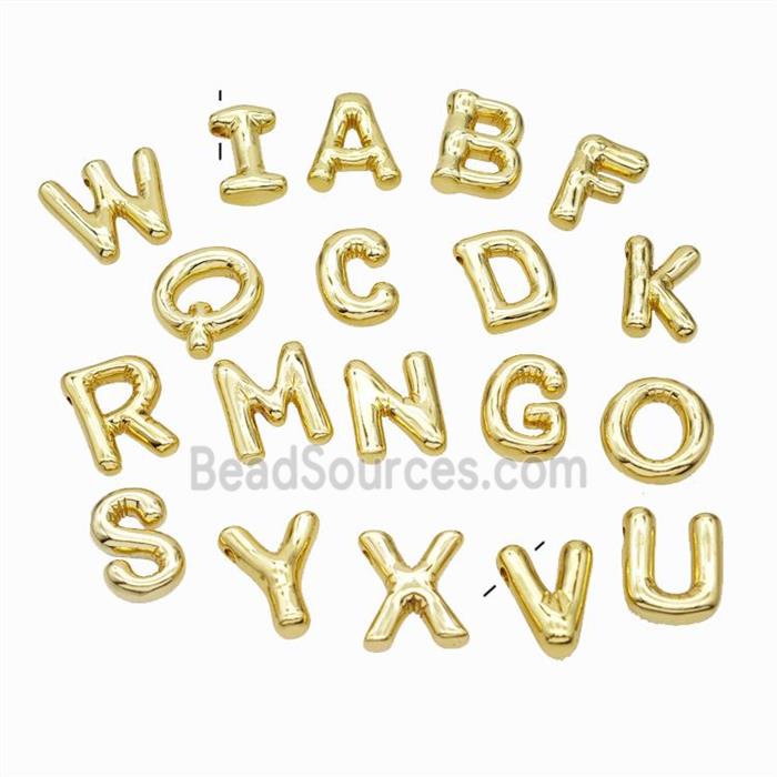 Copper Alphabet Pendant Mix Letters Gold Plated
