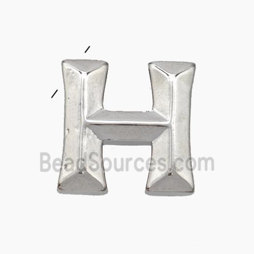 Copper Letter-H Pendant Platinum Plated