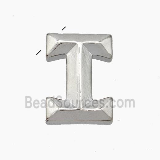 Copper Letter-I Pendant Platinum Plated